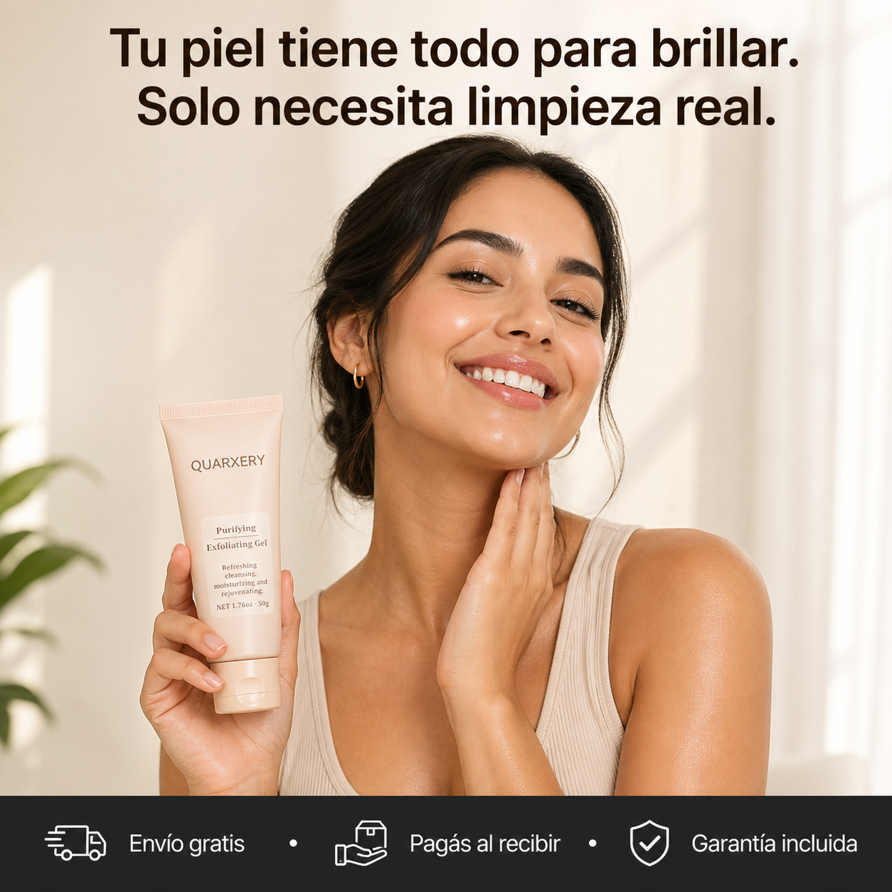 Cansado de esas manchas en el cuello? Gel Exfoliante Quarxery — Elimina la Suciedad Profunda