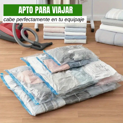 Bolsas al Vacío — Hasta 80% Más Espacio en tu Clóset o Maleta, en Minutos