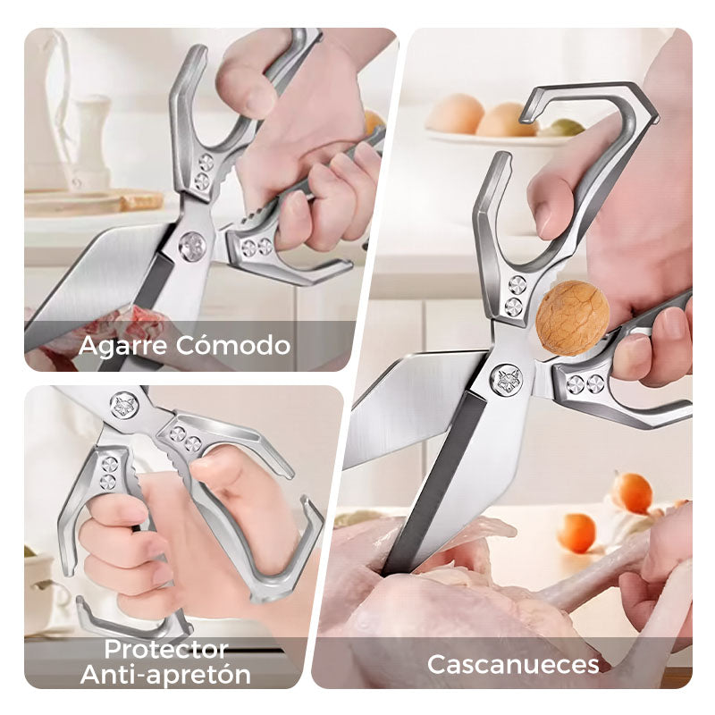 Tijeras de Cocina Multifunción de Acero Inoxidable – Corta Pollo, Carne y Huesos Facilmente