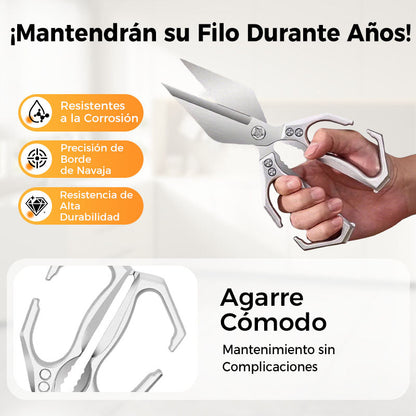 Tijeras de Cocina Multifunción de Acero Inoxidable – Corta Pollo, Carne y Huesos Facilmente