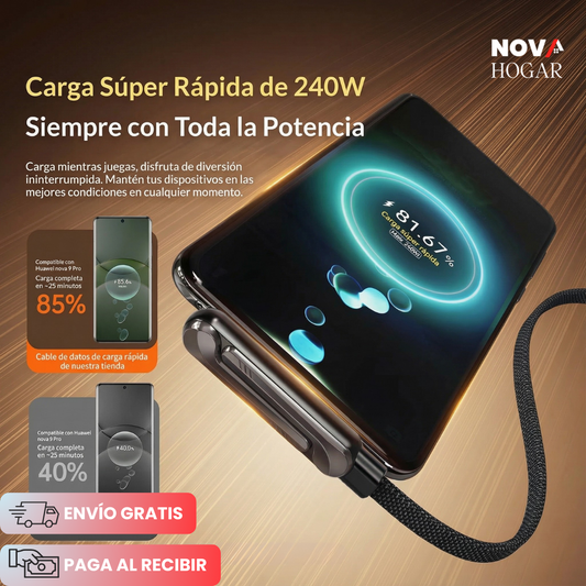 Cargá sin que el cable te estorbe — Adaptador Tipo C con Soporte 90°