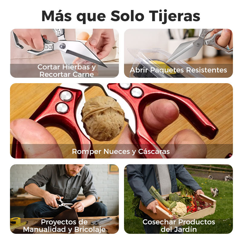 Tijeras de Cocina Multifunción de Acero Inoxidable – Corta Pollo, Carne y Huesos Facilmente
