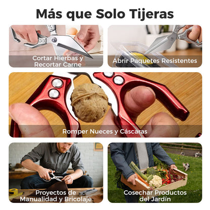 Tijeras de Cocina Multifunción de Acero Inoxidable – Corta Pollo, Carne y Huesos Facilmente