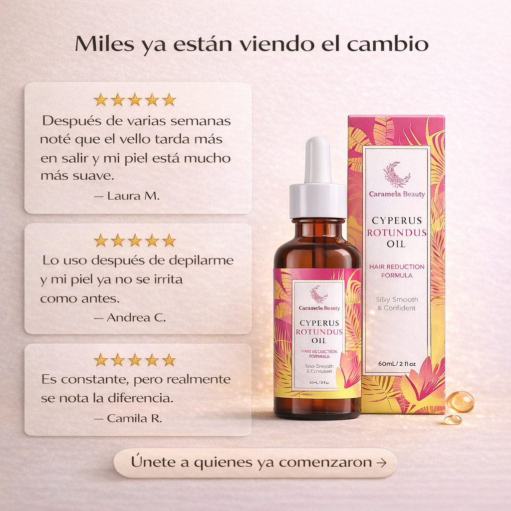 Cyperus Rotundus Oil | Menos vello, piel más suave por más tiempo