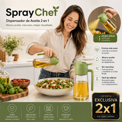 🫒 SPRAY CHEF 2 EN 1 — Cocina Más Sana, Sin Desperdiciar