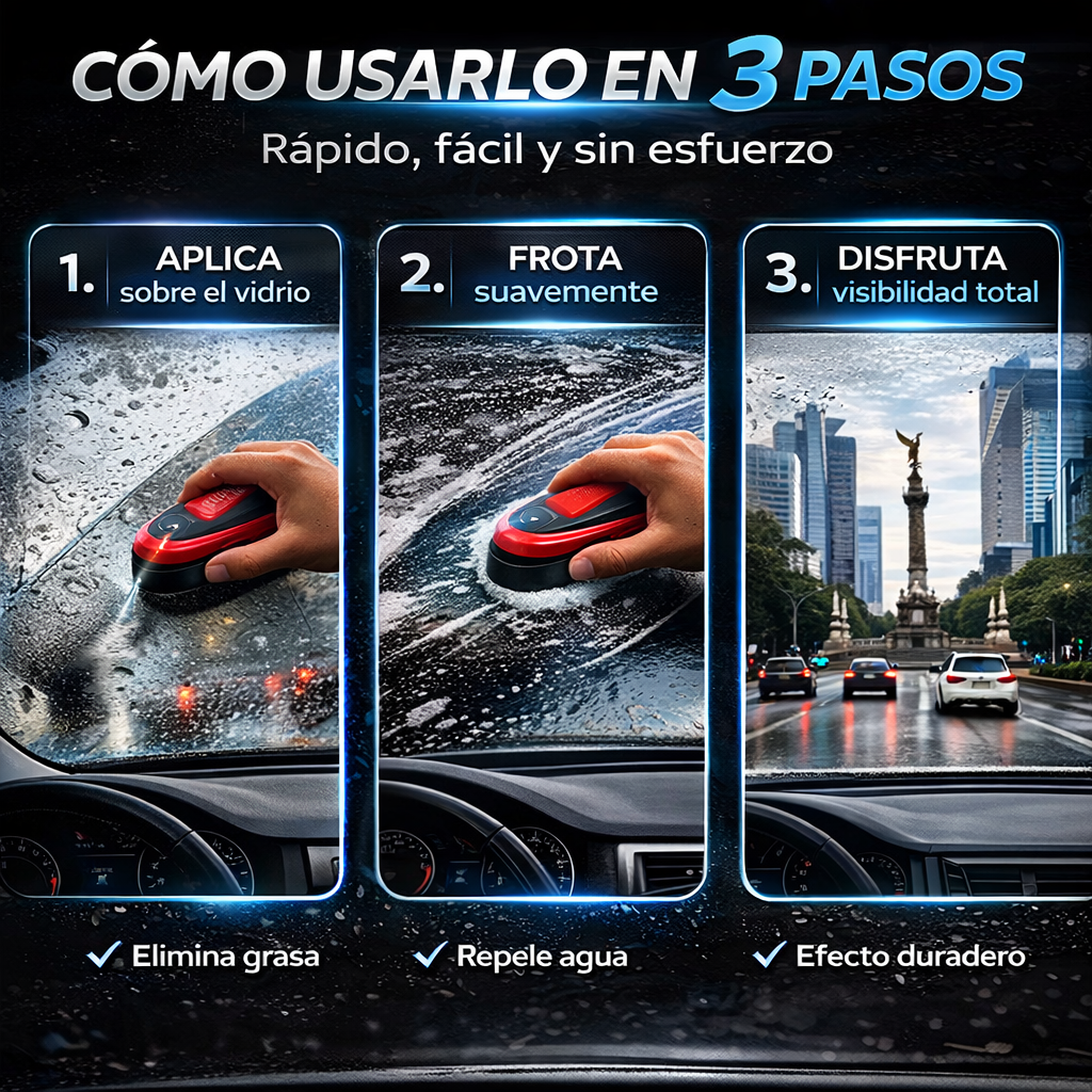 CLEARDRIVER PRO 🚗 — Parabrisas Limpio y Cristalino en 3 Minutos, Elimina Humedad y Grasa