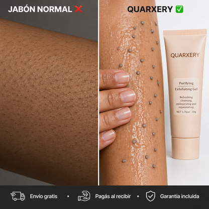 Cansado de esas manchas en el cuello? Gel Exfoliante Quarxery — Elimina la Suciedad Profunda