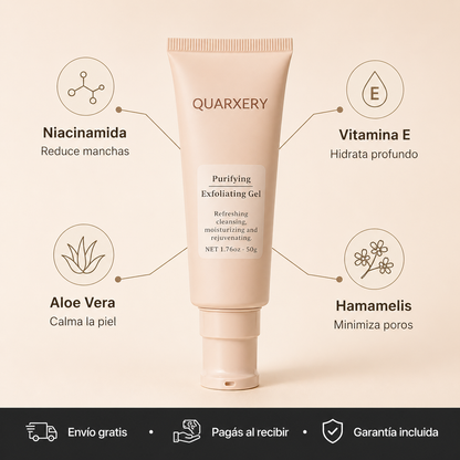Cansado de esas manchas en el cuello? Gel Exfoliante Quarxery — Elimina la Suciedad Profunda