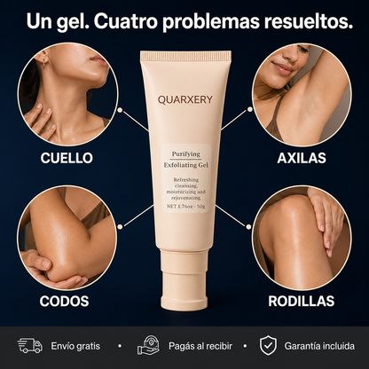 Cansado de esas manchas en el cuello? Gel Exfoliante Quarxery — Elimina la Suciedad Profunda