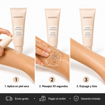 Cansado de esas manchas en el cuello? Gel Exfoliante Quarxery — Elimina la Suciedad Profunda