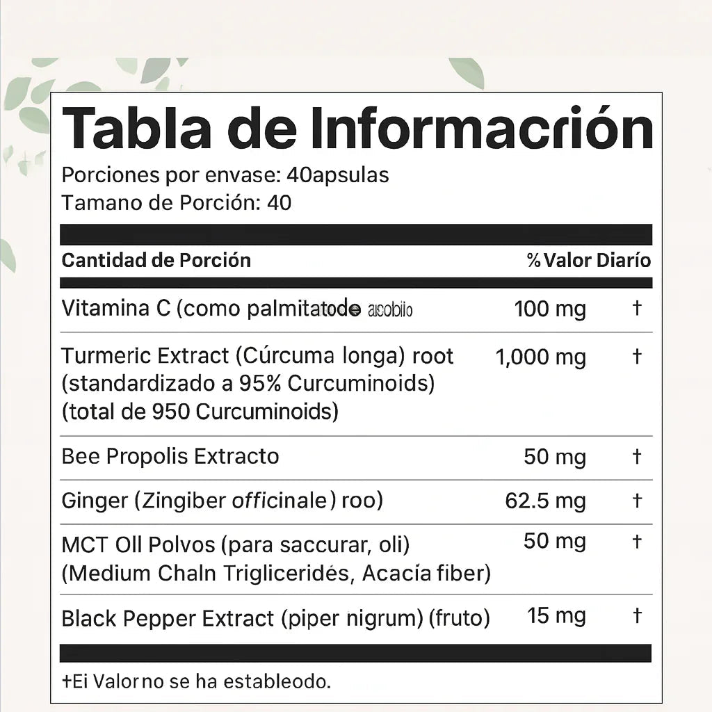 ADIOS HINCHAZON Y DOLORES CON TURMERIC 60 CÁPSULAS + ENVIO GRATIS