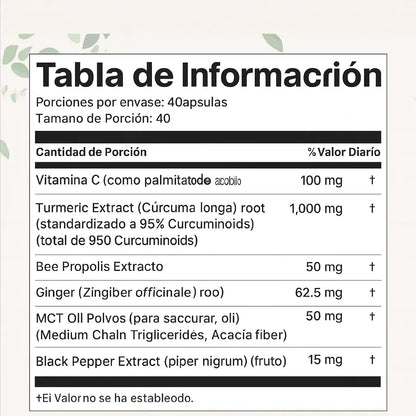 ADIOS HINCHAZON Y DOLORES CON TURMERIC 60 CÁPSULAS + ENVIO GRATIS