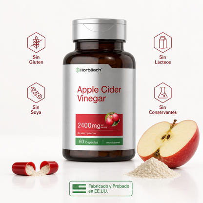 ¿Inflamación, pesadez y sin energía? Esto es lo que te faltaba — Cápsulas de Vinagre de Manzana