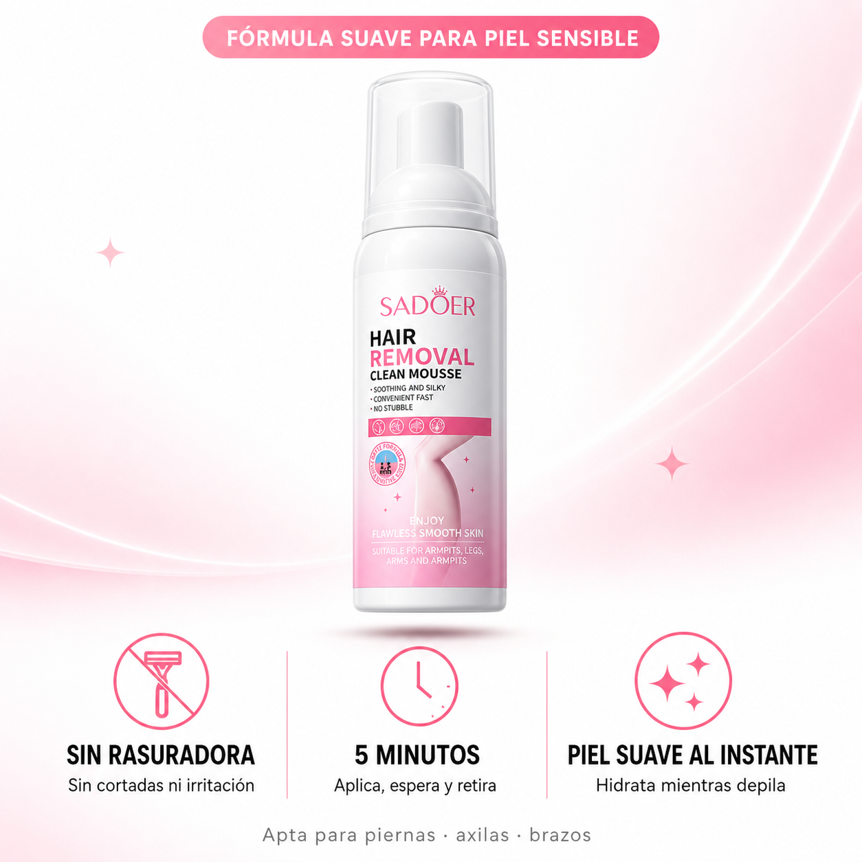 Deja de rasurarte. Depílate sin dolor — Espuma Depilatoria SADOER
