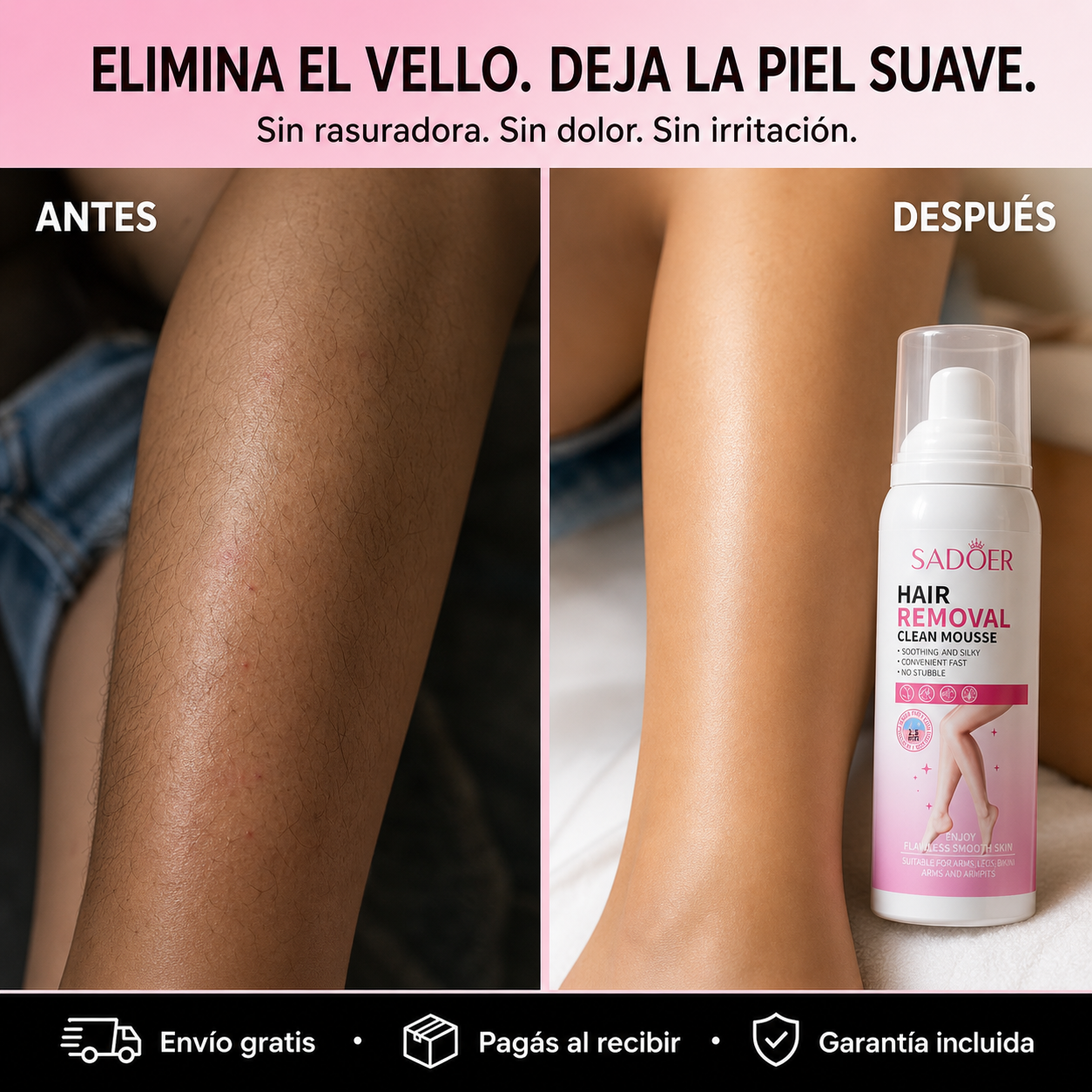 Deja de rasurarte. Depílate sin dolor — Espuma Depilatoria SADOER