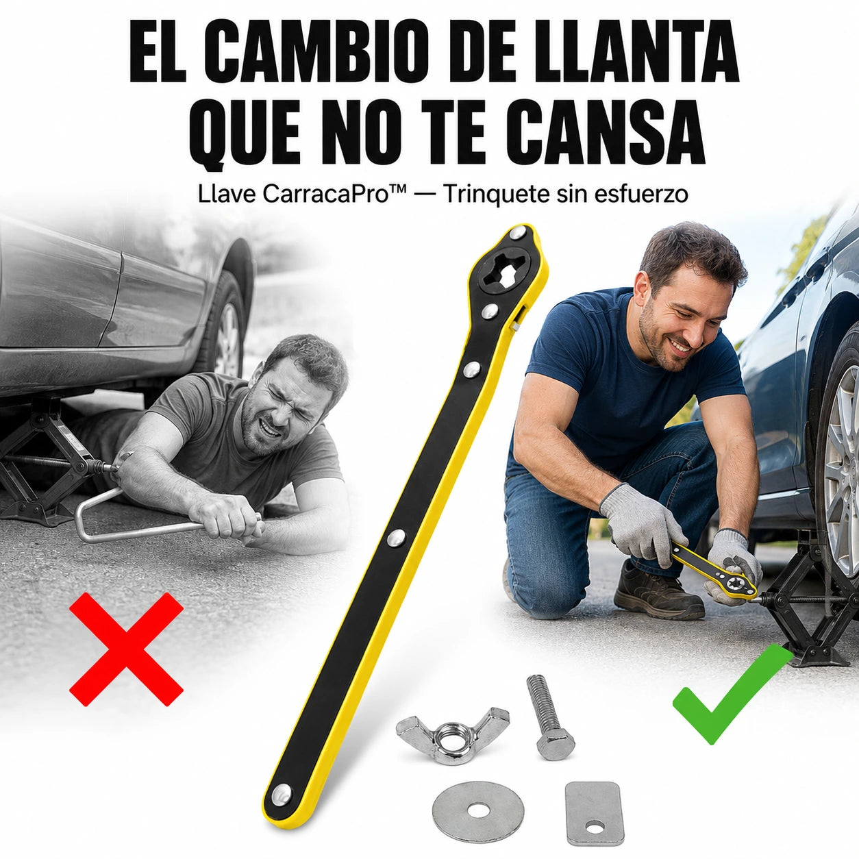 Llave Para Tricket CarracaPro™ — Cambia tu Llanta sin Esfuerzo en Carretera