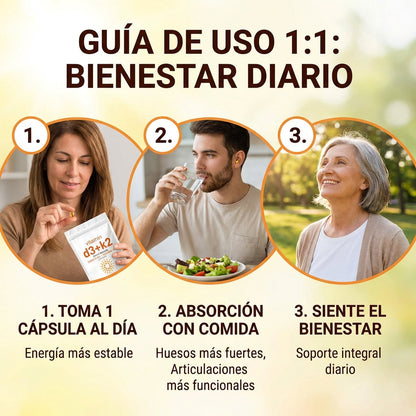 Vitamin™ D3+K2 — Huesos y Musculos Fuertes, Energía Real. (90 SoftGels)