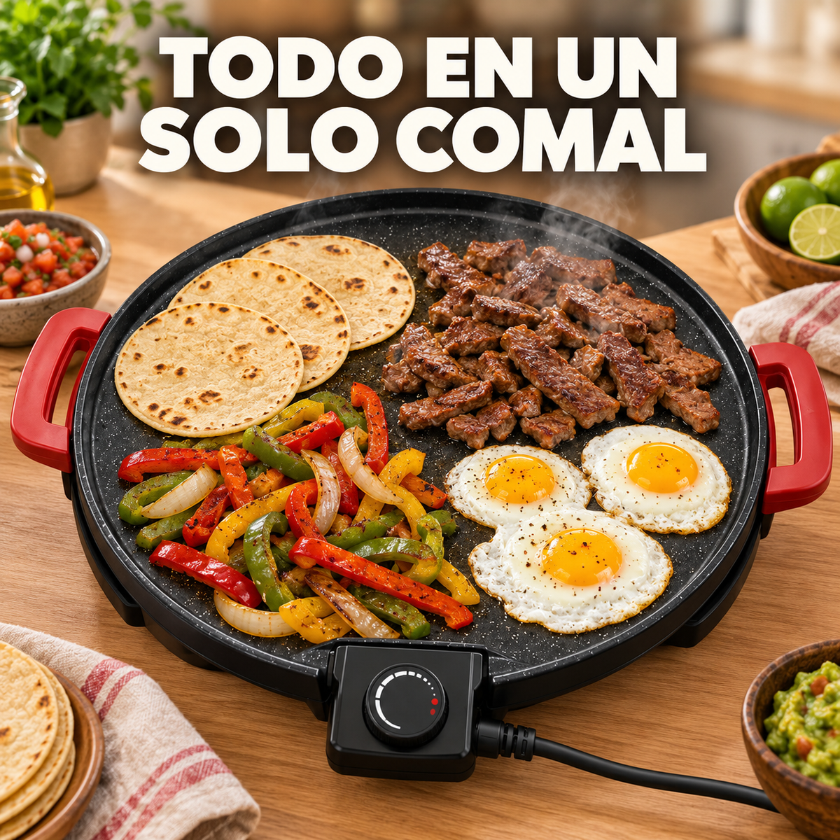 Comal Eléctrico Antiadherente 360°
