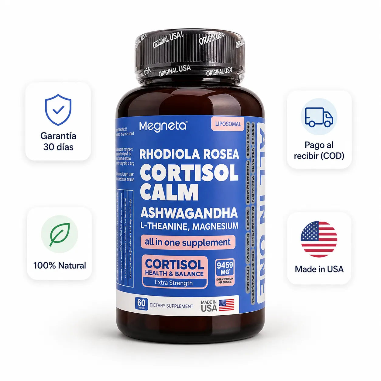 CORTISOL CALM – Suplemento para el Estrés, el Sueño y la Energía