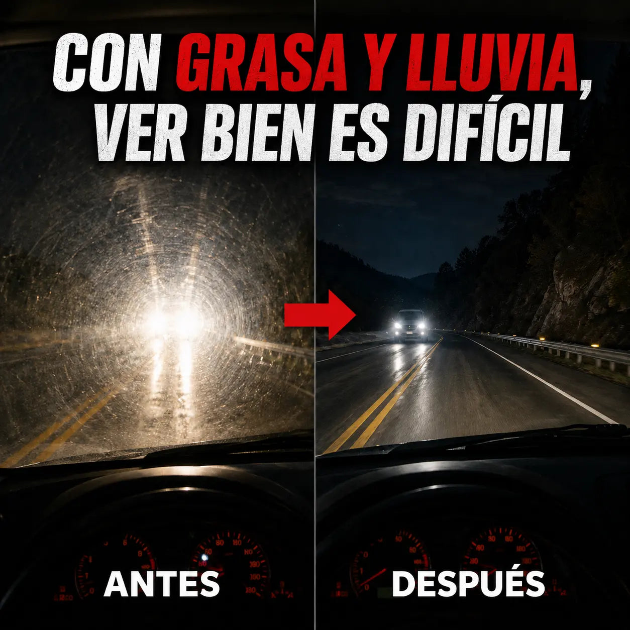 CLEARDRIVER PRO 🚗 — Parabrisas Limpio y Cristalino en 3 Minutos, Elimina Humedad y Grasa