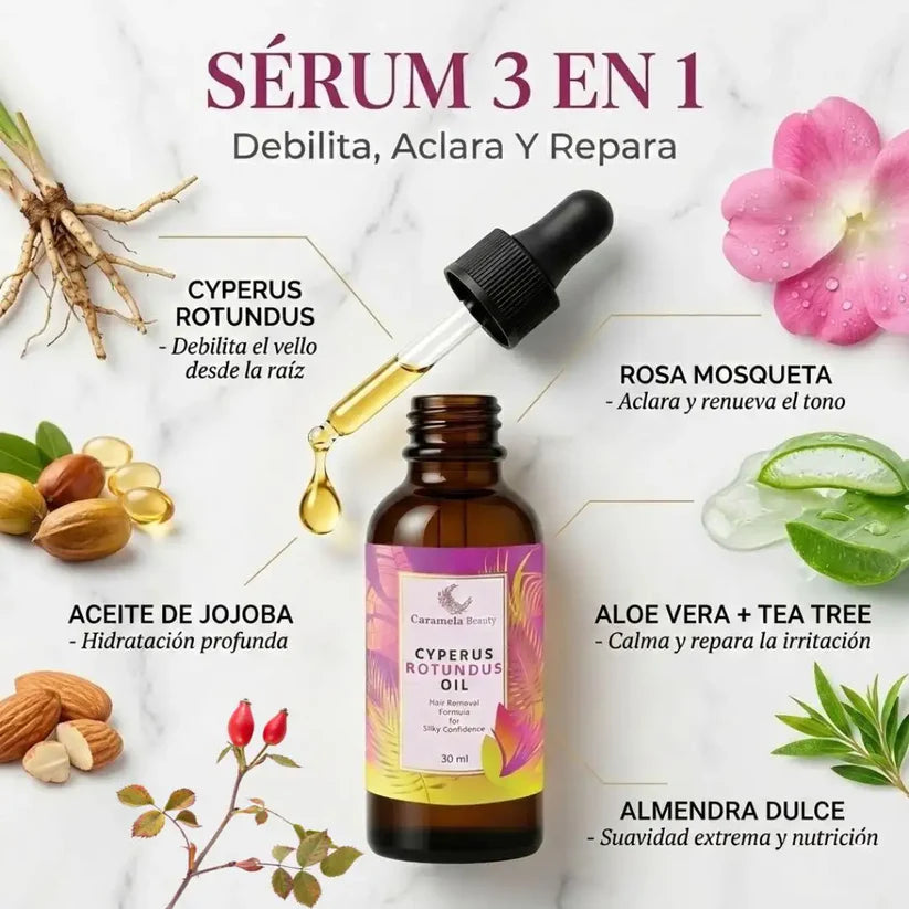 Cyperus Rotundus Oil | Menos vello, piel más suave por más tiempo